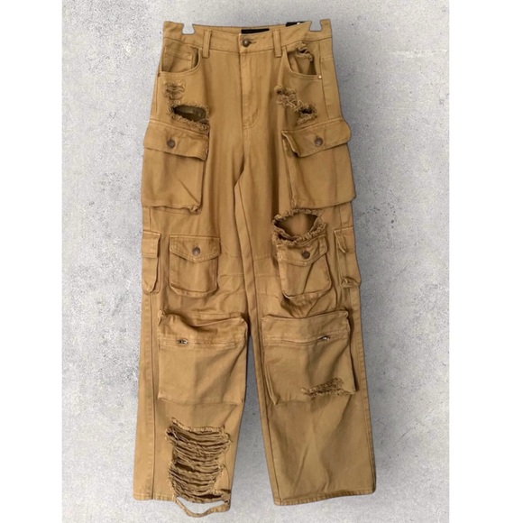 Fashion Nova Pants - Fashion Nova Women’s High Rise Distressed Cargo Jeans